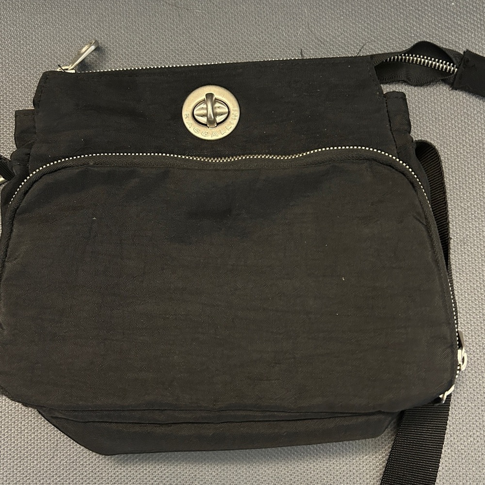 Baggallini Black Crossbody Bag with Gold Accents